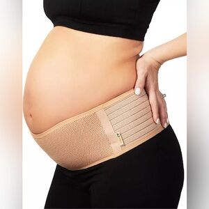 Azmed Maternity Belt Belly Band for all Stages of Pregnancy & Post Partum Beige